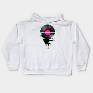 Vinyl LP Music Record Sunset Pink Kids Hoodie